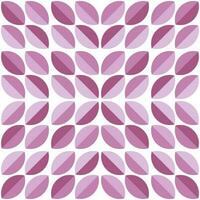 Modern minimalistic  geometric seamless pattern, rounded shapes, leaves in pink color scheme on a white background vector
