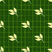 Simple leaves Seamless pattern. Decorative forest leaf endless wallpaper. Organic background. vector