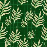 Fern leaf wallpaper. Abstract exotic plant seamless pattern. Tropical palm leaves pattern. Botanical texture. vector