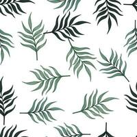 Fern leaf wallpaper. Abstract exotic plant seamless pattern. Tropical palm leaves pattern. Botanical texture. vector