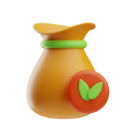 farming object seed bag illustration 3d png