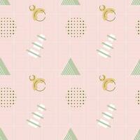 Vector seamless geometric pattern with simple shapes and forms. Pink background or wrapping paper with mesh or cells, triangles, dots and lines.
