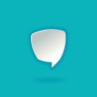 3d white speech bubble. Square form figure Speech bubble icon. 3d render. Network communication concept.  Isolated vector illustration