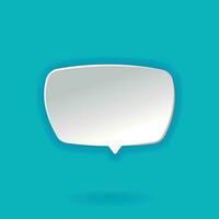 3d white speech bubble. Square Speech bubble icon. 3d render. Network communication concept.  Isolated vector illustration