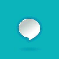 3d white speech bubble. Circle Speech bubble icon. 3d render. Network communication concept.  Isolated vector illustration