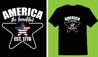 America The Beautiful Est. 1776 T-shirt vector