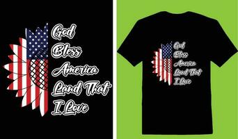 God Bless America Land That I Love T-shirt vector