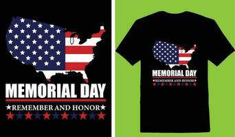 Memorial Day Remember and Honor T-shirt vector