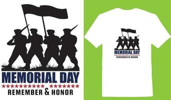 monumento día recuerda y honor camiseta vector