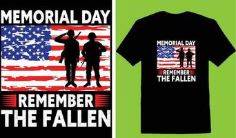 Memorial Day Remember The Fallen T-shirt vector