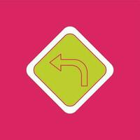 Left Turn Vector Icon