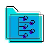 files folder technology outline blue icon vector illustration