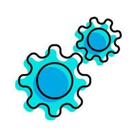 machine gear cogwheel industry outline blue icon vector illustration