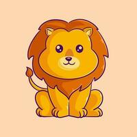 Cute lion sitting in perfect position vector
