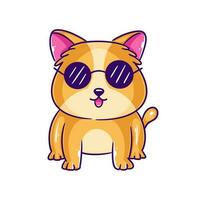 Cute puppy wearing round glasses vector