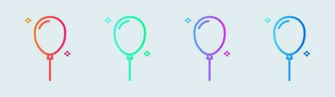Balloon line icon in gradient colors. Decoration signs vector illustration.