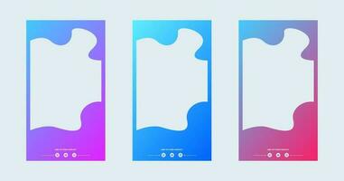 Vertical story template in gradient colors. Social media frame vector illustration.