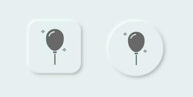Balloon solid icon in neomorphic design style. Decoration signs vector illustration.