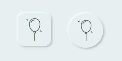 Balloon line icon in neomorphic design style. Decoration signs vector illustration.