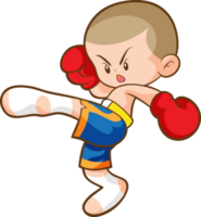 Cute Thai boxing kids fighting actions png