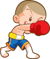 Cute Thai boxing kids fighting actions png