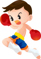 Cute Thai boxing kids fighting actions png