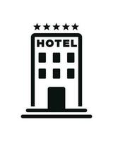 Hotel building vector icon isolated on white background