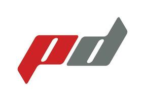 pd inicial logo diseño vector