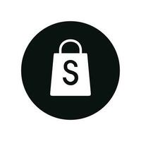 Shopping bag icon isolated on white background vector