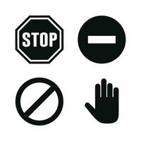 Stop icon symbol set vector