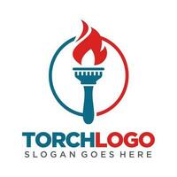 Torch logo design vector illustration