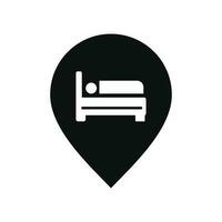 Hotel map pin vector icon