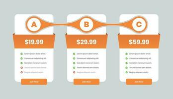 moderno suscripción fijación de precios comparación lista con resumen formas y Lista de Verificación vector