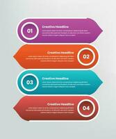 Steps or business process infographic presentation with multicolored gradients and abstract shapes vector