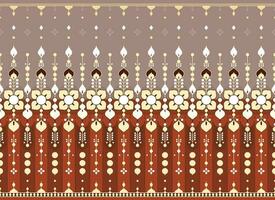 geometric and flower ethnic fabric pattern for cloth carpet wallpaper background wrapping etc. vector