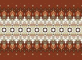 geometric and flower ethnic fabric pattern for cloth carpet wallpaper background wrapping etc. vector