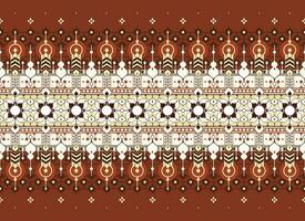 geometric and flower ethnic fabric pattern for cloth carpet wallpaper background wrapping etc. vector