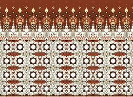 geometric and flower ethnic fabric pattern for cloth carpet wallpaper background wrapping etc. vector