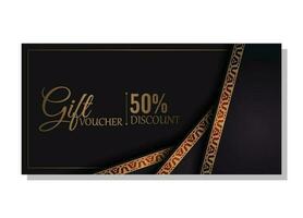 Luxury gold gift voucher template vector