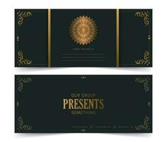 luxury gold emblem invitation card template vector