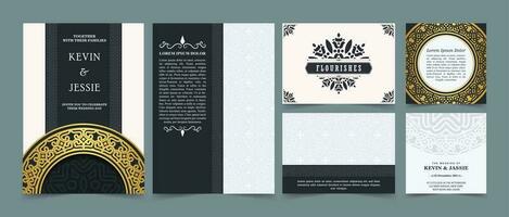 Luxury wedding invitation in mandala vector