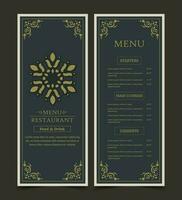 Luxury Menu Layout with Ornamental Elements vector