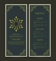 Luxury Menu Layout with Ornamental Elements vector