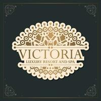 Luxury hotel label template. Trendy vintage royal ornament frames illustration. vector