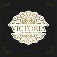 Luxury hotel label template. Trendy vintage royal ornament frames illustration. vector