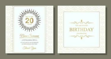 elegant birthday invitation template vector