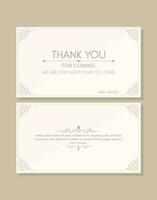 classic thank you wedding card vector