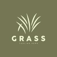 Green Grass Logo Design, Farm Landscape Illustration, Natural Scenery Vector