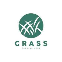 Green Grass Logo Design, Farm Landscape Illustration, Natural Scenery Vector