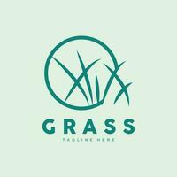 Green Grass Logo Design, Farm Landscape Illustration, Natural Scenery Vector